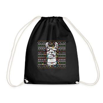 Lama Alpaga Noël laid Noël Noël Père Noël - Sac de sport léger - noir - Devant