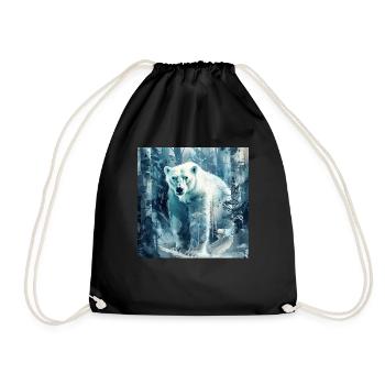 Polar bear - Drawstring Bag - black - Front