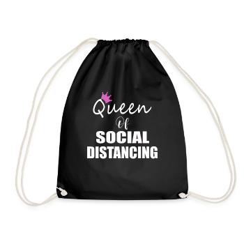 Queen of Social Distancing Social Distance - Turnbeutel - Schwarz - Vorne