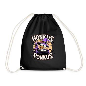 Honkus Ponkus Funny Duck Witch Halloween Magic - Drawstring Bag - black - Front