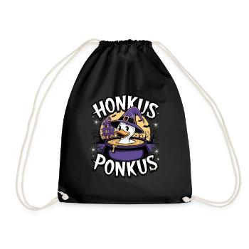 Honkus Ponkus Funny Duck Witch Halloween Magic - Drawstring Bag - black - Front