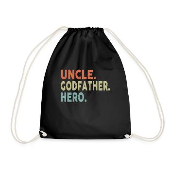 Uncle Godfather Hero - Drawstring Bag - black - Front