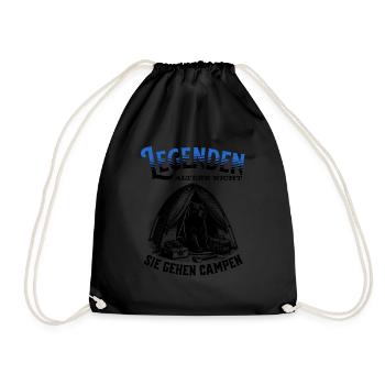 Legends don't age, they go camping - Drawstring Bag - black - Front