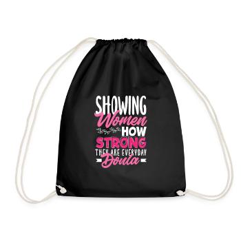 Doula Geschenk Doula Doulas - Turnbeutel - Schwarz - Vorne