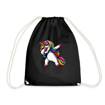 Licorne à pois surprise Rainbow Girl - Sac de sport léger - noir - Devant