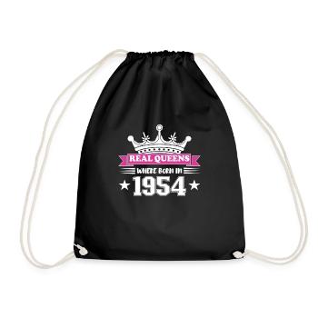 Real Queens 1954 Born Birthday - Drawstring Bag - black - Front