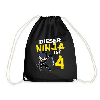 Dieser Ninja Ist 4 Geburtstag Geschenk Party Japan - Turnbeutel - Schwarz - Vorne