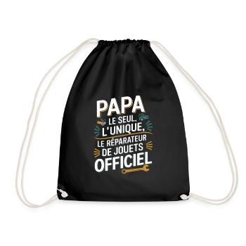 Daddy the Only, the Unique, the Toy Repairman - Drawstring Bag - black - Front
