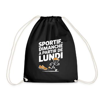 Sportif Du Dimanche À Partir De Lundi Humour Sport - Sac de sport léger - noir - Devant