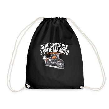 Ich schnarche nicht, ich imitiere meinen Motorrad-Biker-Humor - Turnbeutel - Schwarz - Vorne