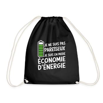 I'm Not Lazy In Power Saving Mode - Drawstring Bag - black - Front