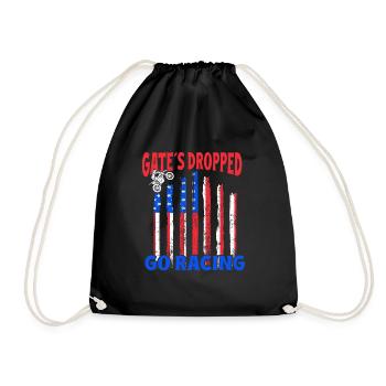 Dirt Biker Riding Gate ́s Dropped Go Racing - Drawstring Bag - black - Front