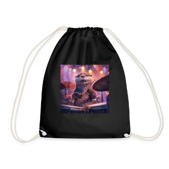 Otter - Drawstring Bag - black - Front