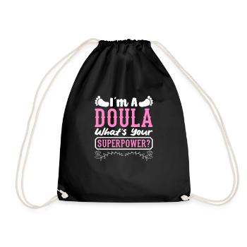 Doula Geschenk Doula Doulas - Turnbeutel - Schwarz - Vorne