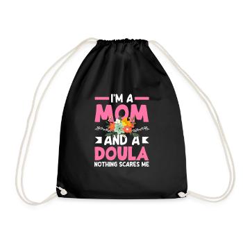 Doula Geschenk Doula Doulas - Turnbeutel - Schwarz - Vorne