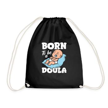 Doula Geschenk Doula Doulas - Turnbeutel - Schwarz - Vorne