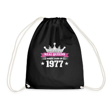 Real queens were born in 1977 Birthday - Drawstring Bag - black - Front