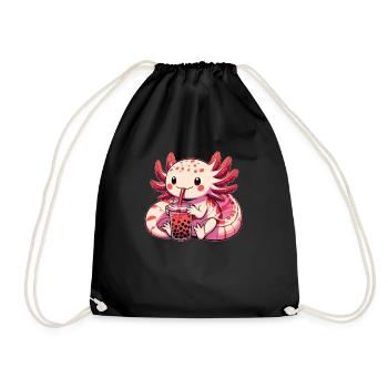Axolotl Boba Thé Buvant Otaku Anime Lover - Sac de sport léger - noir - Devant