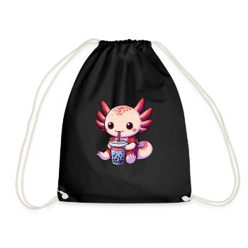 Axolotl Boba Thé Buvant Otaku Anime Lover - Sac de sport léger - noir - Devant