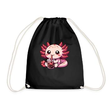 Axolotl Boba Thé Buvant Otaku Anime Lover - Sac de sport léger - noir - Devant