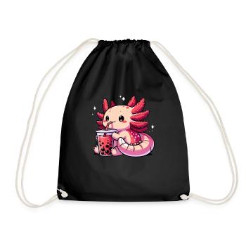 Axolotl Boba Thé Buvant Otaku Anime Lover - Sac de sport léger - noir - Devant