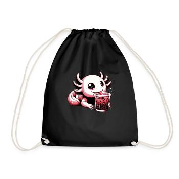 Axolotl Boba Thé Buvant Otaku Anime Lover - Sac de sport léger - noir - Devant