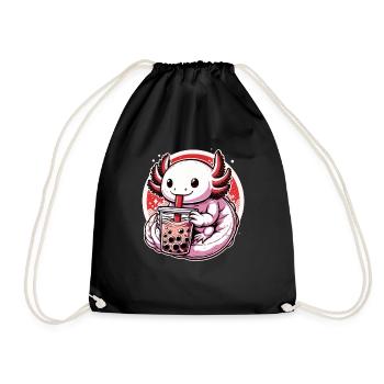 Axolotl Boba Thé Buvant Otaku Anime Lover - Sac de sport léger - noir - Devant