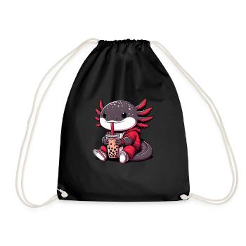 Axolotl Boba Thé Buvant Otaku Anime Lover - Sac de sport léger - noir - Devant