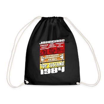 41 Year Old Born 1984 Birthday - Drawstring Bag - black - Front