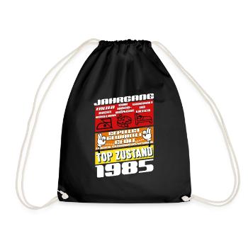 40 Year Old Vintage 1985 Birthday - Drawstring Bag - black - Front