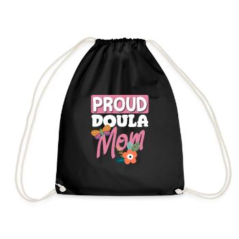 Doula Geschenk Doula Doulas - Turnbeutel - Schwarz - Vorne