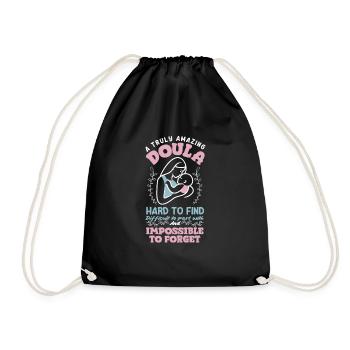 Doula Geschenk Doula Doulas - Turnbeutel - Schwarz - Vorne