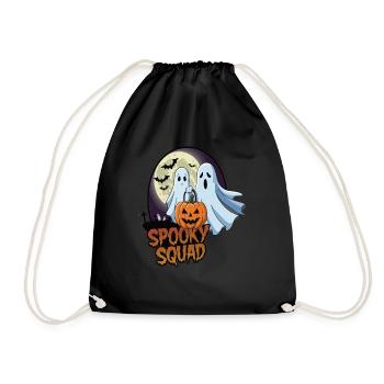 Halloween Spooky Squad Ghost with Hat - Drawstring Bag - black - Front