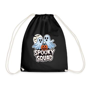 Halloween Spooky Squad Ghost with Hat - Drawstring Bag - black - Front
