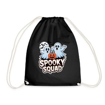 Halloween Spooky Squad Ghost with Hat - Drawstring Bag - black - Front