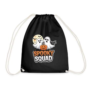 Halloween Spooky Squad Ghost with Hat - Drawstring Bag - black - Front