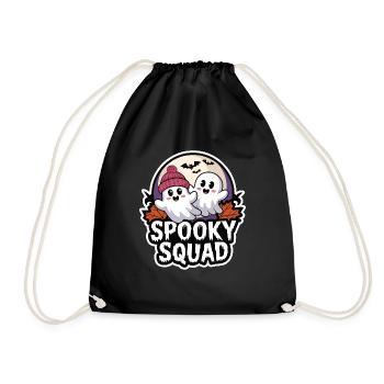 Halloween Spooky Squad Ghost with Hat - Drawstring Bag - black - Front