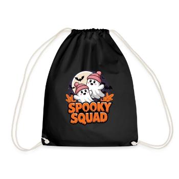 Halloween Spooky Squad Ghost with Hat - Drawstring Bag - black - Front