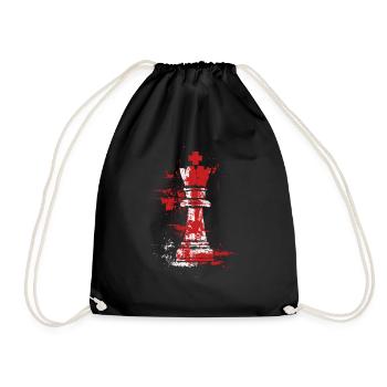 Queen Chess Masterpiece Design - Drawstring Bag - black - Front