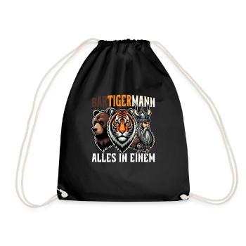 HOMME BARBU Viking barbe Homme Tigre Drôle - Sac de sport léger - noir - Devant