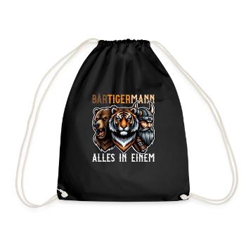 HOMME BARBU Viking barbe Homme Tigre Drôle - Sac de sport léger - noir - Devant