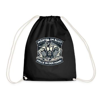 Mortier dans le sang, truelle à la main - Sac de sport léger - noir - Devant