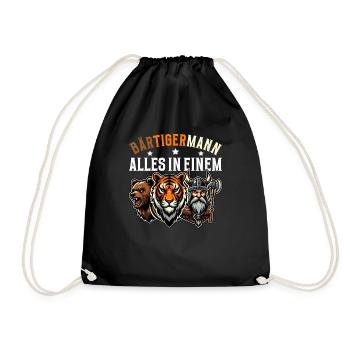 HOMME BARBU Viking barbe Homme Tigre Drôle - Sac de sport léger - noir - Devant