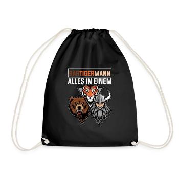 HOMME BARBU Viking barbe Homme Tigre Drôle - Sac de sport léger - noir - Devant