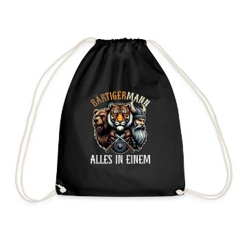 HOMME BARBU Viking barbe Homme Tigre Drôle - Sac de sport léger - noir - Devant
