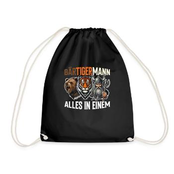 HOMME BARBU Viking barbe Homme Tigre Drôle - Sac de sport léger - noir - Devant