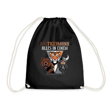 HOMME BARBU Viking barbe Homme Tigre Drôle - Sac de sport léger - noir - Devant