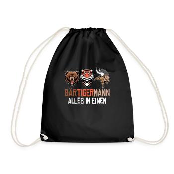 HOMME BARBU Viking barbe Homme Tigre Drôle - Sac de sport léger - noir - Devant