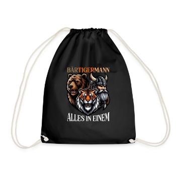HOMME BARBU Viking barbe Homme Tigre Drôle - Sac de sport léger - noir - Devant