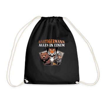 HOMME BARBU Viking barbe Homme Tigre Drôle - Sac de sport léger - noir - Devant